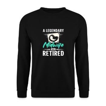 Une sage-femme légendaire a pris sa retraite - Sweat-shirt Unisexe - noir - Devant - Alina (178cm) & Michal (187cm)