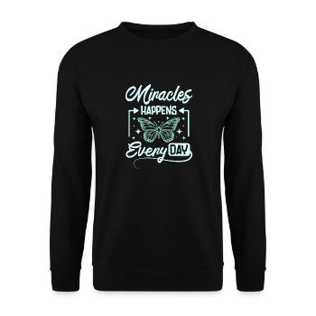 Miracles happens every day - Unisex Pullover - Schwarz - Vorne - Alina (178cm) & Michal (187cm)