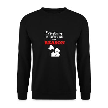 Everything is happening for a reason 3 - Unisex Pullover - Schwarz - Vorne - Alina (178cm) & Michal (187cm)