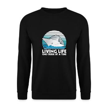 Live Live One Cruise Zu Einem Zeitschiff - Unisex Pullover - Schwarz - Vorne - Alina (178cm) & Michal (187cm)