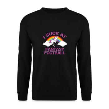I Suck On The Fantasy Football Loser - Unisex Sweatshirt - black - Front - Alina (178cm) & Michal (187cm)
