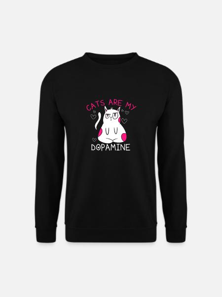 Süße Katzen Sind Mein Dopamin Crazy Cat Lady - Unisex Pullover - Schwarz