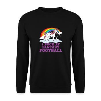 Ich Lutsche Am Fantasy Football -Verlierer - Unisex Pullover - Schwarz - Vorne - Alina (178cm) & Michal (187cm)