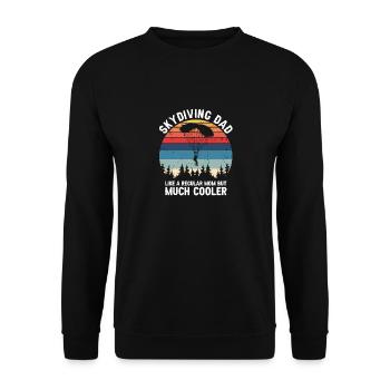 Skydiving DAD Like A Regular Dad But Much Cooler - Unisex Pullover - Schwarz - Vorne - Alina (178cm) & Michal (187cm)