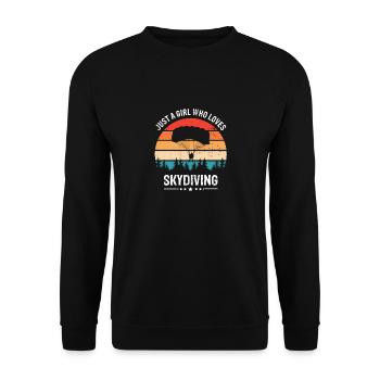 Juste une FILLE qui aime le parachutisme cool retro - Sweat-shirt Unisexe - noir - Devant - Alina (178cm) & Michal (187cm)