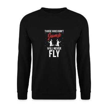 Ceux qui ne sautent pas ne voleront jamais en parachutisme cool - Sweat-shirt Unisexe - noir - Devant - Alina (178cm) & Michal (187cm)