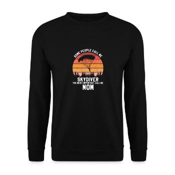 Most Important People Call Me DAD Cool Skydiver - Unisex Pullover - Schwarz - Vorne - Alina (178cm) & Michal (187cm)