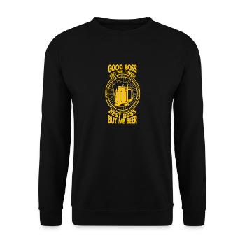 Best Boss Kaufen Mir Bier - Unisex Pullover - Schwarz - Vorne - Alina (178cm) & Michal (187cm)