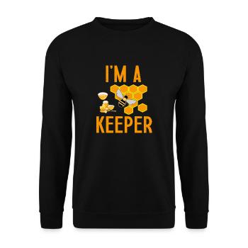 I am a keeper gift for beekeeper humor - Sweat-shirt Unisexe - noir - Devant - Alina (178cm) & Michal (187cm)