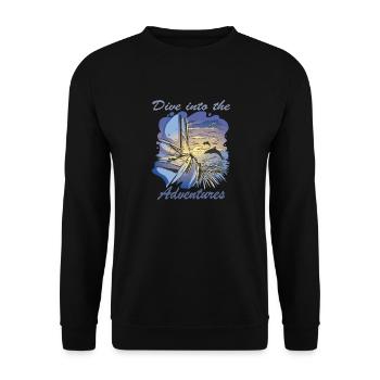 Plongez dans l’aventure des animaux marins de l’océan - Sweat-shirt Unisexe - noir - Devant - Alina (178cm) & Michal (187cm)