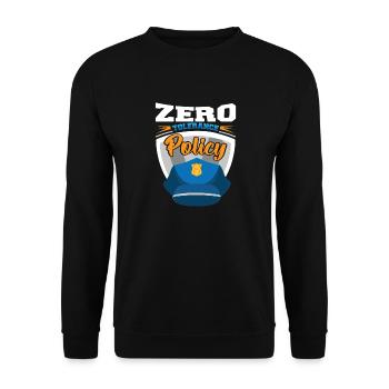 Zero Tolerance Policy Friendliness Police Cap - Unisex Sweatshirt - black - Front - Alina (178cm) & Michal (187cm)