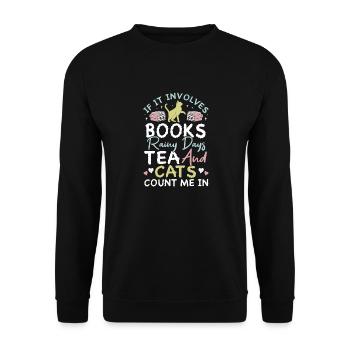 Les amateurs de livres de chats lisent des livres - Sweat-shirt Unisexe - noir - Devant - Alina (178cm) & Michal (187cm)