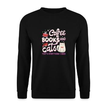 Les amateurs de livres de chats lisent des livres - Sweat-shirt Unisexe - noir - Devant - Alina (178cm) & Michal (187cm)