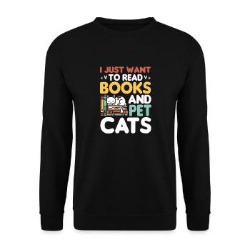 Les amateurs de livres de chats lisent des livres - Sweat-shirt Unisexe - noir - Devant - Alina (178cm) & Michal (187cm)