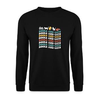 Les amateurs de livres de chats lisent des livres - Sweat-shirt Unisexe - noir - Devant - Alina (178cm) & Michal (187cm)