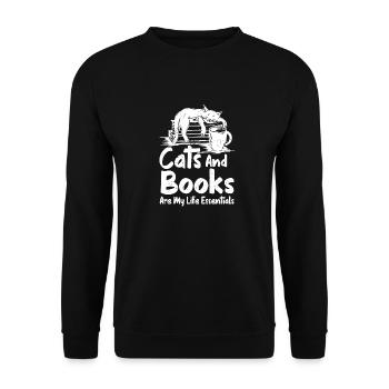 Les amateurs de livres de chats lisent des livres - Sweat-shirt Unisexe - noir - Devant - Alina (178cm) & Michal (187cm)