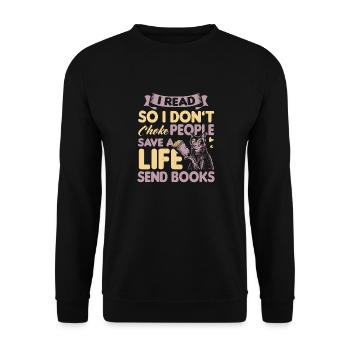 Les amateurs de livres de chats lisent des livres - Sweat-shirt Unisexe - noir - Devant - Alina (178cm) & Michal (187cm)