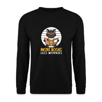 Les amateurs de livres de chats lisent des livres - Sweat-shirt Unisexe - noir - Devant - Alina (178cm) & Michal (187cm)