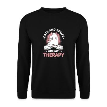 Les amateurs de livres de chats lisent des livres - Sweat-shirt Unisexe - noir - Devant - Alina (178cm) & Michal (187cm)