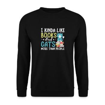 Les amateurs de livres de chats lisent des livres - Sweat-shirt Unisexe - noir - Devant - Alina (178cm) & Michal (187cm)