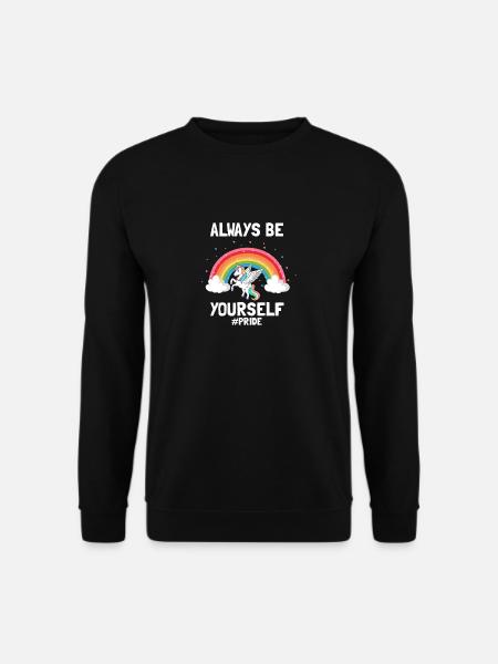 Always Be Yourself #PRIDE Awesome Pride Designs - Unisex Pullover - Schwarz