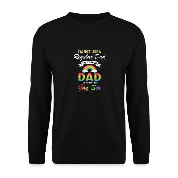 I'm Not A Regular DAD I'm A Proud Dad Of A Gay Son - Unisex Pullover - Schwarz - Vorne - Alina (178cm) & Michal (187cm)