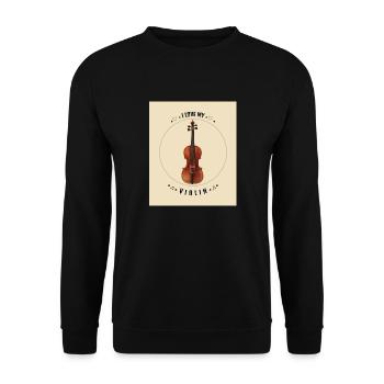 I Love My Violin - Unisex Pullover - Schwarz - Vorne - Alina (178cm) & Michal (187cm)