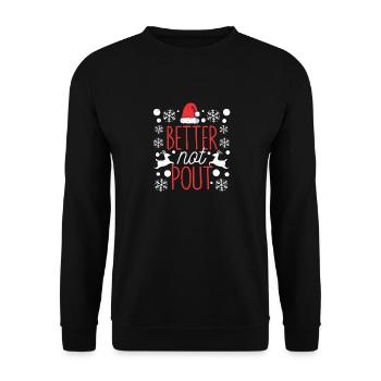 Funny Christmas Santa Claus Holiday Party Besser - Unisex Pullover - Schwarz - Vorne - Alina (178cm) & Michal (187cm)