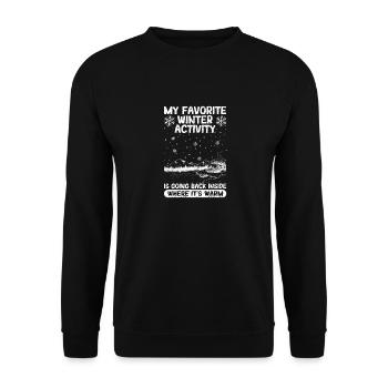Christmas My favourite activity in winter - Unisex Sweatshirt - black - Front - Alina (178cm) & Michal (187cm)