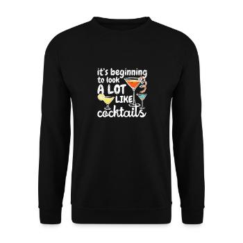 Es fängt an, sehr nach Cocktails auszusehen Lustig - Unisex Pullover - Schwarz - Vorne - Alina (178cm) & Michal (187cm)