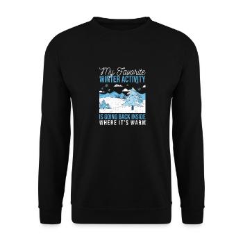 Meine Lieblingsbeschäftigung im Winter ist es - Unisex Pullover - Schwarz - Vorne - Alina (178cm) & Michal (187cm)