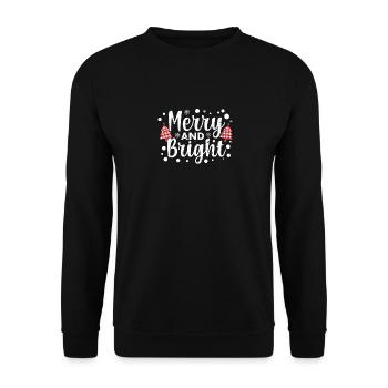 Merry and Bright Amazing Xmas PJs Funny - Unisex Sweatshirt - black - Front - Alina (178cm) & Michal (187cm)