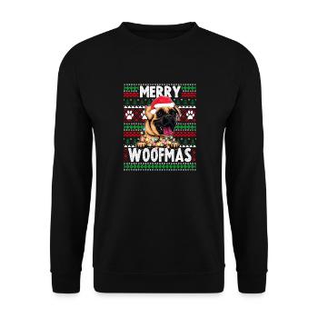Cute Dog Pajama - Boxer Dog Lover Christmas - Unisex Sweatshirt - black - Front - Alina (178cm) & Michal (187cm)