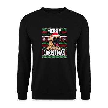 Süßer Hundepyjama - Boxer Hundeliebhaber Weihnachten - Unisex Pullover - Schwarz - Vorne - Alina (178cm) & Michal (187cm)