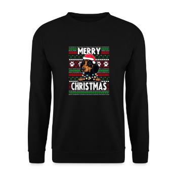 Süßer Hundepyjama - Dackel Hund Liebhaber Weihnachten - Unisex Pullover - Schwarz - Vorne - Alina (178cm) & Michal (187cm)