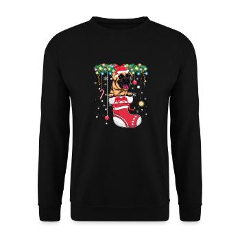 Bas de Noël pour chien - Boxer Dog Lover Christmas - Sweat-shirt Unisexe - noir - Devant - Alina (178cm) & Michal (187cm)