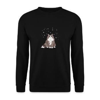 Black Cat with Blue Eyes - Unisex Sweatshirt - black - Front - Alina (178cm) & Michal (187cm)