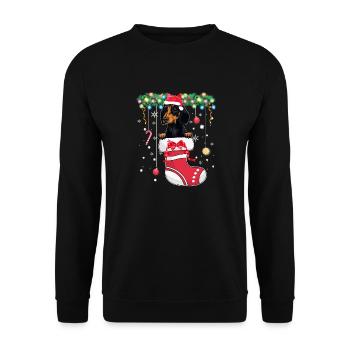 Dachshund Dog Lover Christmas - Dog Christmas Stoc - Unisex Sweatshirt - black - Front - Alina (178cm) & Michal (187cm)