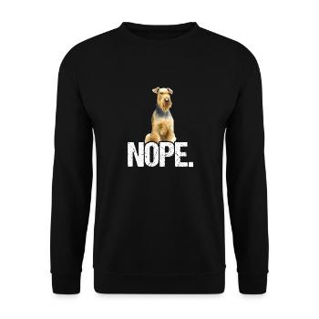 Airedale Terrier Hund - Unisex Pullover - Schwarz - Vorne - Alina (178cm) & Michal (187cm)