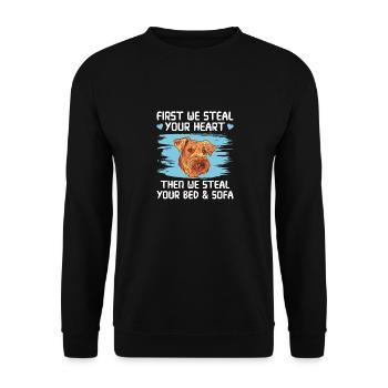 Airedale Terrier Dog - Unisex Sweatshirt - black - Front - Alina (178cm) & Michal (187cm)