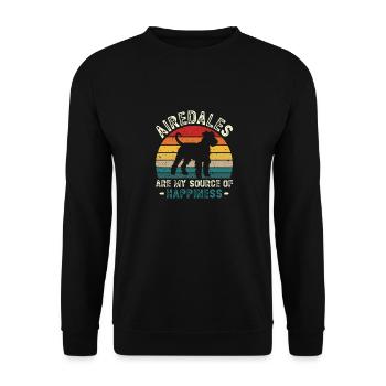 Airedale Terrier Hund - Unisex Pullover - Schwarz - Vorne - Alina (178cm) & Michal (187cm)