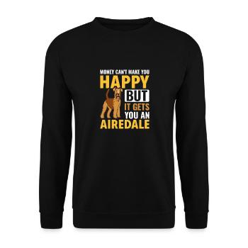 Airedale Terrier Hund - Unisex Pullover - Schwarz - Vorne - Alina (178cm) & Michal (187cm)