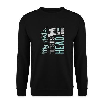 Akita Inu américain - Sweat-shirt Unisexe - noir - Devant - Alina (178cm) & Michal (187cm)