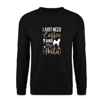 Akita Inu américain - Sweat-shirt Unisexe - noir - Devant - Alina (178cm) & Michal (187cm)