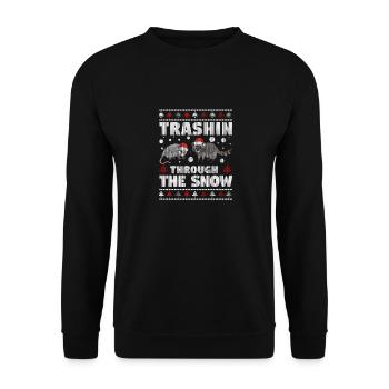 Trashin à travers la neige Garbage Gang Opossum - Sweat-shirt Unisexe - noir - Devant - Alina (178cm) & Michal (187cm)