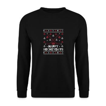 Drôle de joueur de hockey sur glace de Noël Fan Noël - Sweat-shirt Unisexe - noir - Devant - Alina (178cm) & Michal (187cm)