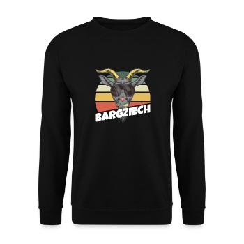 Bergziege Erzgebirge Sachsen Wandern - Unisex Pullover - Schwarz - Vorne - Alina (178cm) & Michal (187cm)