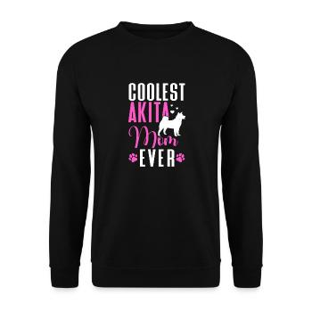 Amerikanischer Akita Inu - Unisex Pullover - Schwarz - Vorne - Alina (178cm) & Michal (187cm)