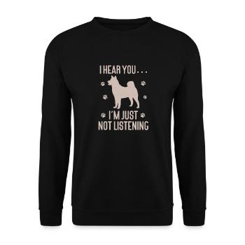 Akita Inu américain - Sweat-shirt Unisexe - noir - Devant - Alina (178cm) & Michal (187cm)