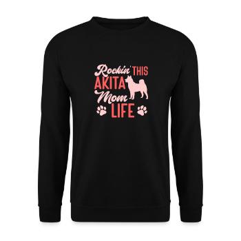 Akita Inu américain - Sweat-shirt Unisexe - noir - Devant - Alina (178cm) & Michal (187cm)